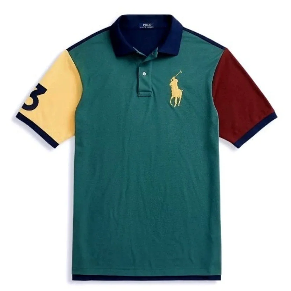 Polo‎ Ralph Lauren Mens 2XLB Color Block Big Pony Short Sleeve Polo Shirt NWT